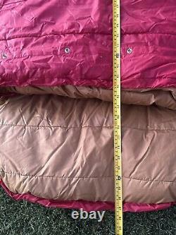 Snow Lion Down Sleeping Bag 76 Red/Tan EUC