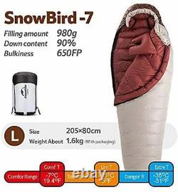Snowbird Mummy Down Sleeping Bag Ultralight Duck Down Winter 5? Grey-brown L