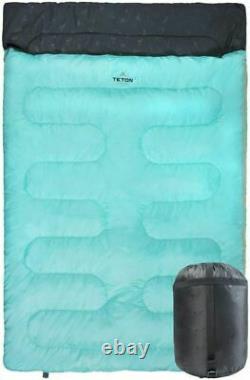 TETON Sports Cascade Double Sleeping Bag Lightweight, Warm 87 x 60, Teal