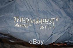THERMAREST ALPINE 35 DOWN QUILT/ sleeping bag ultralight backpacking NEW sz. LG