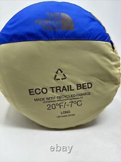 The North Face Eco Trail Bed 20 Camp Sleeping Bag Long Left-Hand Zipper Blue New