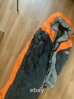 The North Face Inferno -20F 800 Down Sleeping Bag Regular New Grey Caution Red