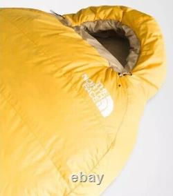 The North Face Trail Lite Down 35 Sleeping Bag Long RH Yellow Khaki New