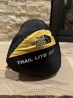 The North Face Trail Lite Down 35° Sleeping Bag Long RH Yellow Khaki New Tags