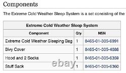 US Army Warm Thick High Quality Extreme Cold Weather ECW SUBZERO Sleeping Bag GI