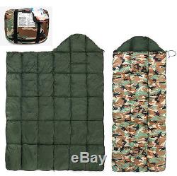 US Military Cold Winter Sleeping Bag Camping Quilt Duck Down Outdoor Leftzip 1p