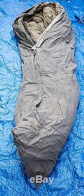 US Military Goose Down Feather Fill Green Mummy Sleeping Bag Vintage Dated 1949
