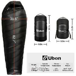 Ubon 100% Goose Down Sleeping Bag 10 F Degree Ultra Light Sleeping Bag Camping