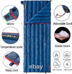 Ultralight 800 Fill Power Goose Down Sleeping Bag for Hiking/Camping/Backpacking