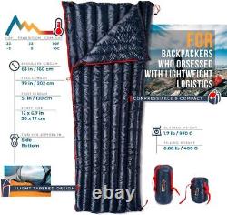 Ultralight Backpacking 32-50F Down Sleeping Bag 27oz Ultra Compact 650 Fi