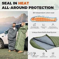 Ultralight Down Sleeping Bag, 650 FP Compact Cold Weather 3-4 Season Green