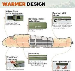 Ultralight Down Sleeping Bag 650 FP Compact Cold Weather 3-4 Season Sleepi