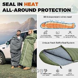 Ultralight Down Sleeping Bag 650 FP Compact Cold Weather 3-4 Season Sleepi