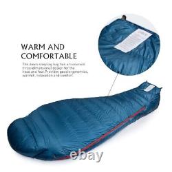 Ultralight Mummy Down Sleeping Bag 650 Fill Power Duck Down Suits Blue-Regular