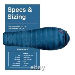 Ultralight Mummy Down Sleeping Bag 650 Fill Power Duck Down Suits Blue-Regular