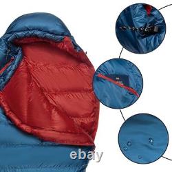 Ultralight Mummy Down Sleeping Bag 650 Fill Power Duck Down Suits Blue-Regular