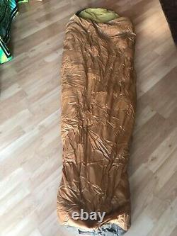 Used 1970's Vintage Eddie Bauer Goose Down Brown & Gold Mummy Style Sleeping Bag