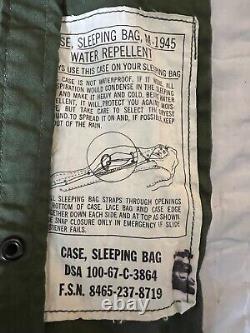 VINTAGE M-1949 MOUNTAIN SLEEPING BAG, with 1945 WR CASE, M-1945 Size Regular
