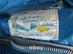VTG REI Recreational Seattle Washington Sleeping Bag 100% Goose Down Fill /Blue