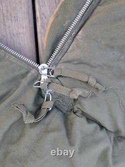 Vintage 1953 Korean War US Military Casualty Down Sleeping Bag Fur Liner #264