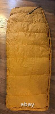 Vintage 1970s THAW Corp Down Sleeping Bag 75x30 early REI Right Zip Green RARE