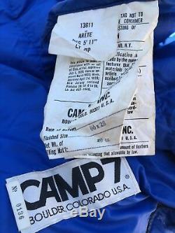 Vintage CAMP 7 Down Sleeping Bag 2.7Lbs 86x28 Cold Weather MUMMY USA 70s Camp7