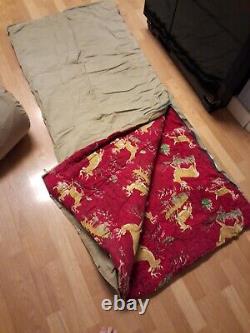 Vintage Coleman Canvas Red Deer and buck Sleeping Bag lot of 2 Rare