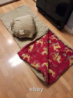 Vintage Coleman Canvas Red Deer and buck Sleeping Bag lot of 2 Rare