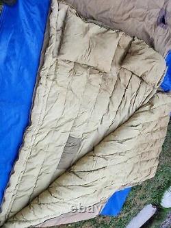Vintage DOUBLE Canvas Thick Heavy Duty Goose Down Filled Sleeping Bag 74 x 44