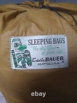 Vintage Eddie Bauer Totem 2 Person Goose Down Sleeping Bag withRain Bag