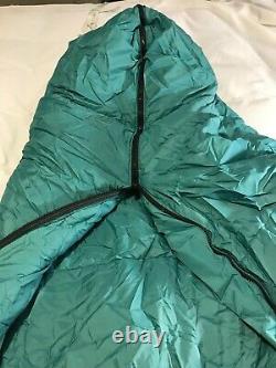 Vintage GERRY USA Goose Down 6.5 ft Green Sleeping Bag Mummy 65 oz Good Loft