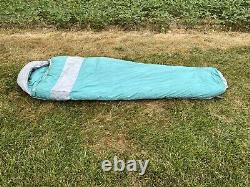 Vintage Jansport Down Sleeping Bag Retro Color Way Teal Gray Mummy Sleep Bag