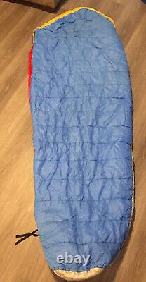 Vintage Jansport Sleeping Bag Retro Color Way Red Blue Silver Mummy Storage Bag
