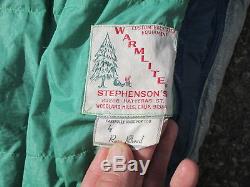 Vintage Stephenson's Warmlite Sleeping Bag Down Filled Triple layers backpacking