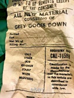 Vintage The North Face Grey Goose Down 7.5 ft Sleeping Bag 65 oz Excellent Loft