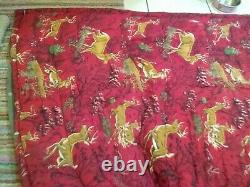Vintage Thick Red Flannel Dear Stag Hunting Camping Sleeping Bag Talon Coleman