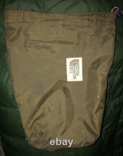 Vintage USA The North Face Grey Goose Down Sleeping Bag Adult Mummy 7.5 Green