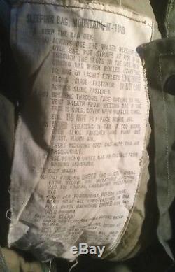 Vintage US Military Down Mummy Sleeping Bag M-1949 ARCTIC System + Shell + Bag