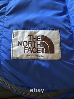 Vtg The North Face Brown Label Down Sleeping Bag Mummy Style 88x30 Zip-Right