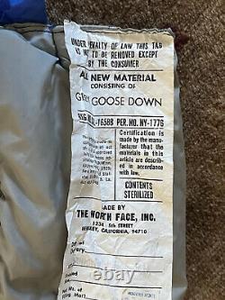 Vtg The North Face Brown Label Down Sleeping Bag Mummy Style 88x30 Zip-Right