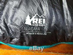 WOMENS Magma DOWN REI Teal / Blue 17 Degree Reg. Length Gently Used Sleeping Bag