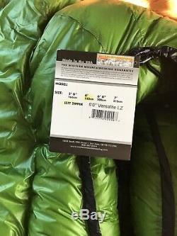 Western Mountaineering 10 Degree Versalite Sleeping Bag Moss Green 6FT / Left