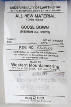 Western Mountaineering Antelope MF Sleeping Bag 5 Degree Down 6'6/Left /40438/