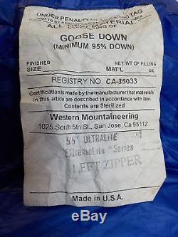 Western Mountaineering UltraLite Sleeping Bag 20 ° Down 5ft 6in. Left Zip
