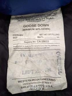 Western Mountaineering, Ultralite 6'6 Long 850 Down Sleeping Bag Left Zipper