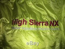 Zerogram High Sierra NX Down Mummy Sleeping Bag New Pertex Quantum Long Right